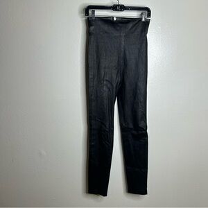 100% Leather Perfext Black High Rise Zip Back Legging Size Small